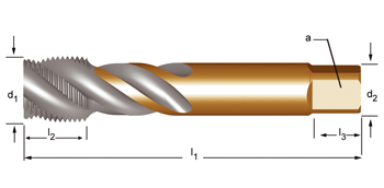 EX40 - G(BSP)  Maschinen-Gewindebohrer, rechtsgedrallte Nuten 45°