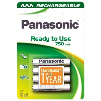 4er Pack wiederaufladende Batterien Ni-MH PANASONIC P03 von 1,2 V.