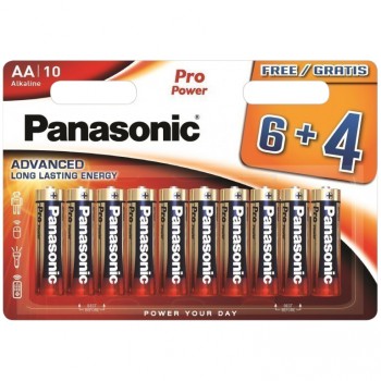 10-er Blister Alkaline Batterien Panasonic LR6, 1,5 V.